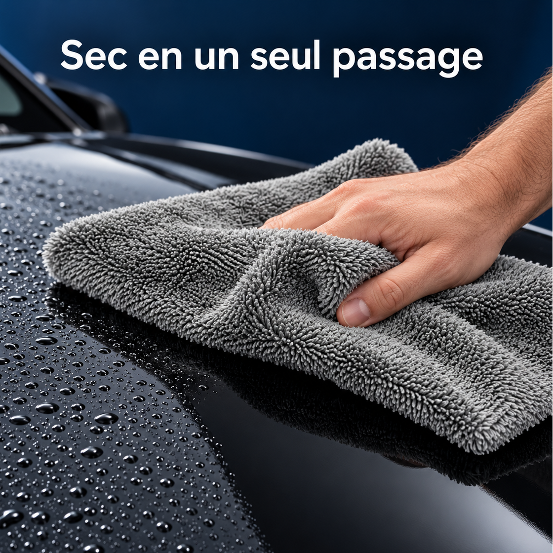 Serviette de séchage auto en microfibre double face – Ultra-absorbante, 1 200 g/m²